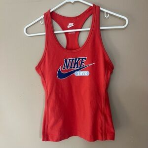 Nike Tank, Logo, Red, Navy Blue, Athletic Top, XS